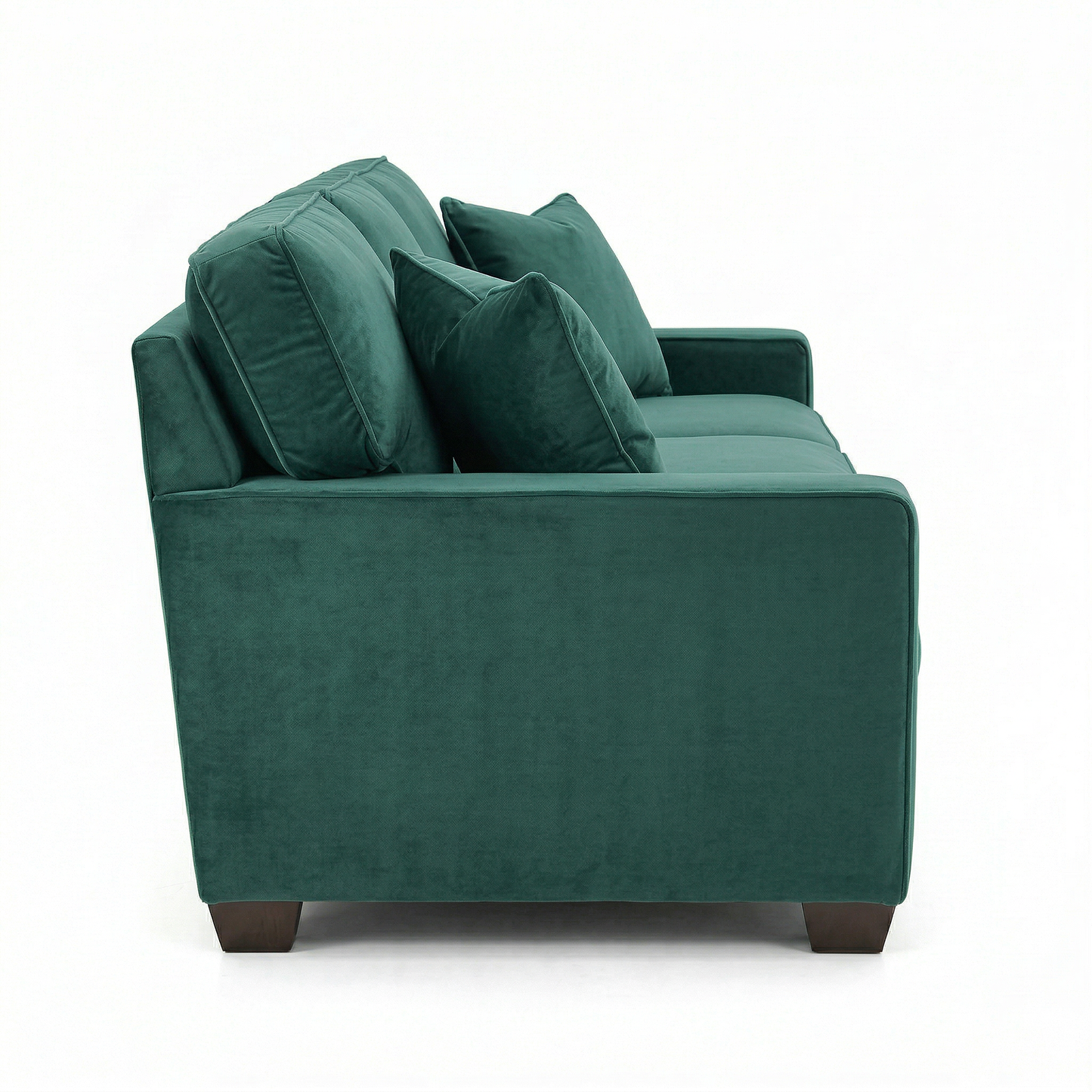 Clifford 2-Arm Sofa – Handcrafted in the USA, Custom Fabric Options - Velvet Antique Kelly Green - Velvet (11)