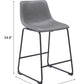 Smart Counter Stool (Set of 2) in Charcoal