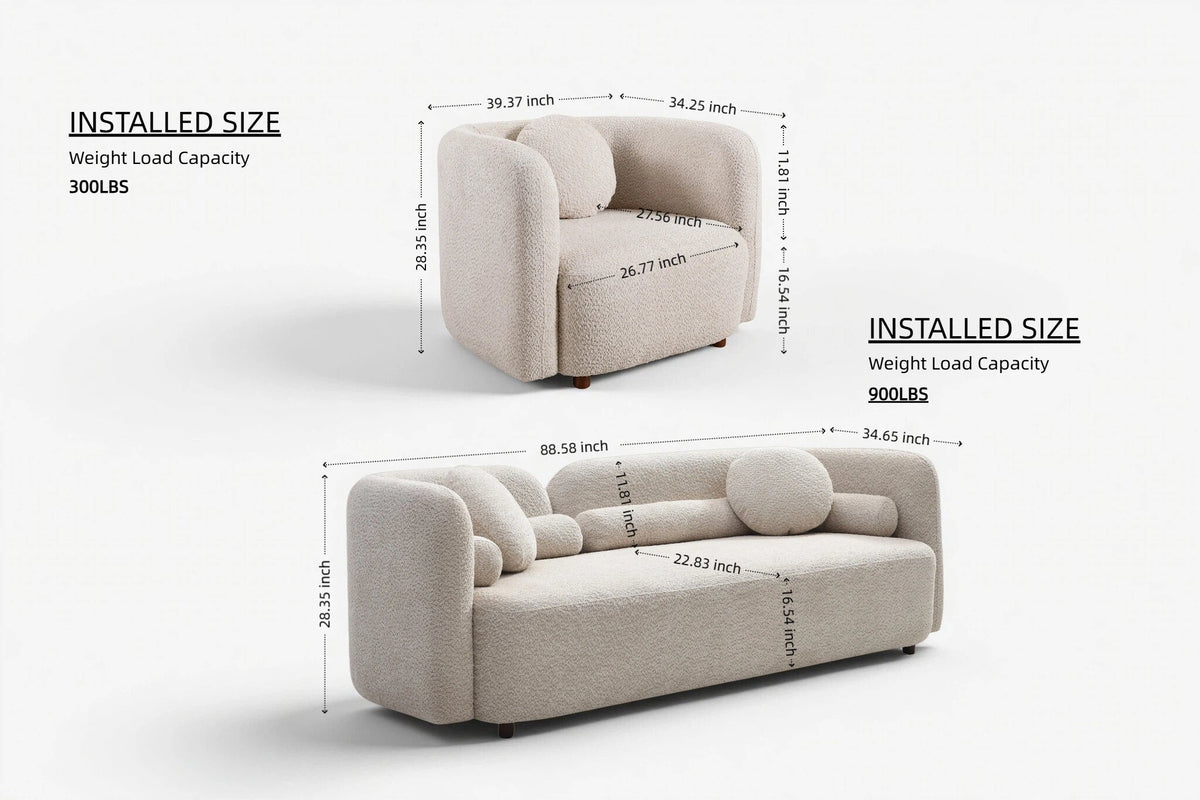 Gethin Boucle Sofa Set