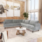 Silver Velvet L-Shaped Corner Sofa Sectional 110'