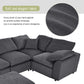 Modern Low Profile Modular U-Shaped Sectional Sofa with Ottoman in Gray or Beige 129" - Revel Sofa 