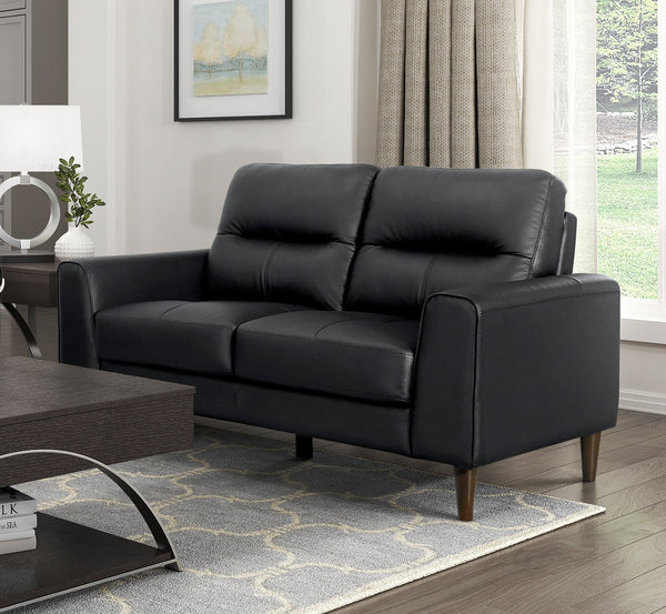 Cassian Black Solid Wood Loveseat – 56