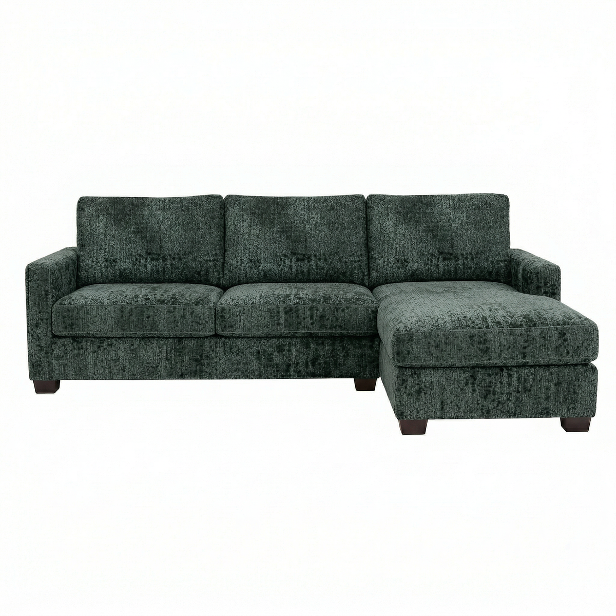 Modena L-Shaped Sectional Sofa - Green Velvet Antique Charcoal (9)