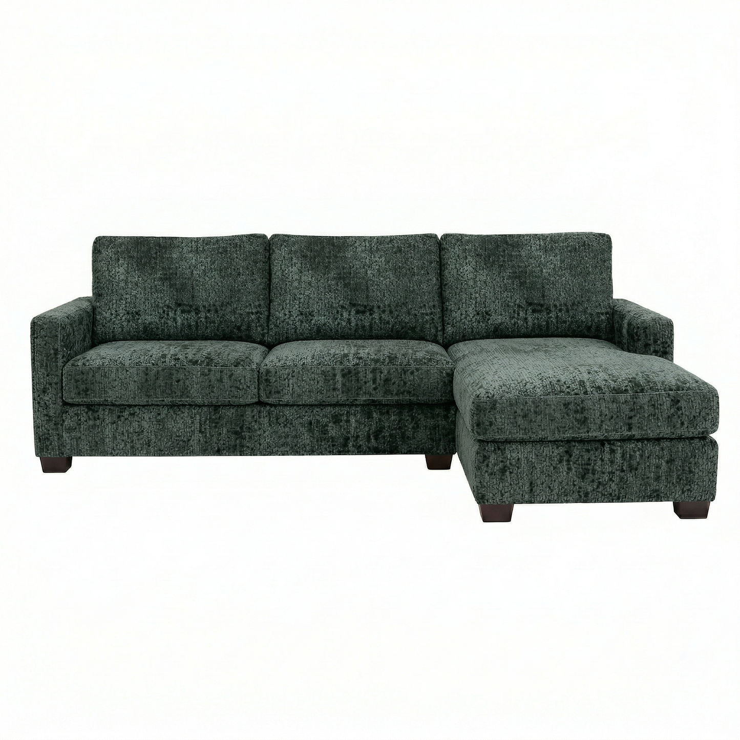Modena L-Shaped Sectional Sofa - Green Velvet Antique Charcoal (9)