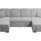 Ash corduroy convertible sectional sleeper sofa