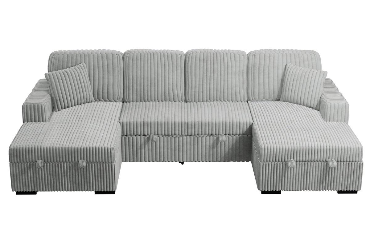 Ash corduroy convertible sectional sleeper sofa