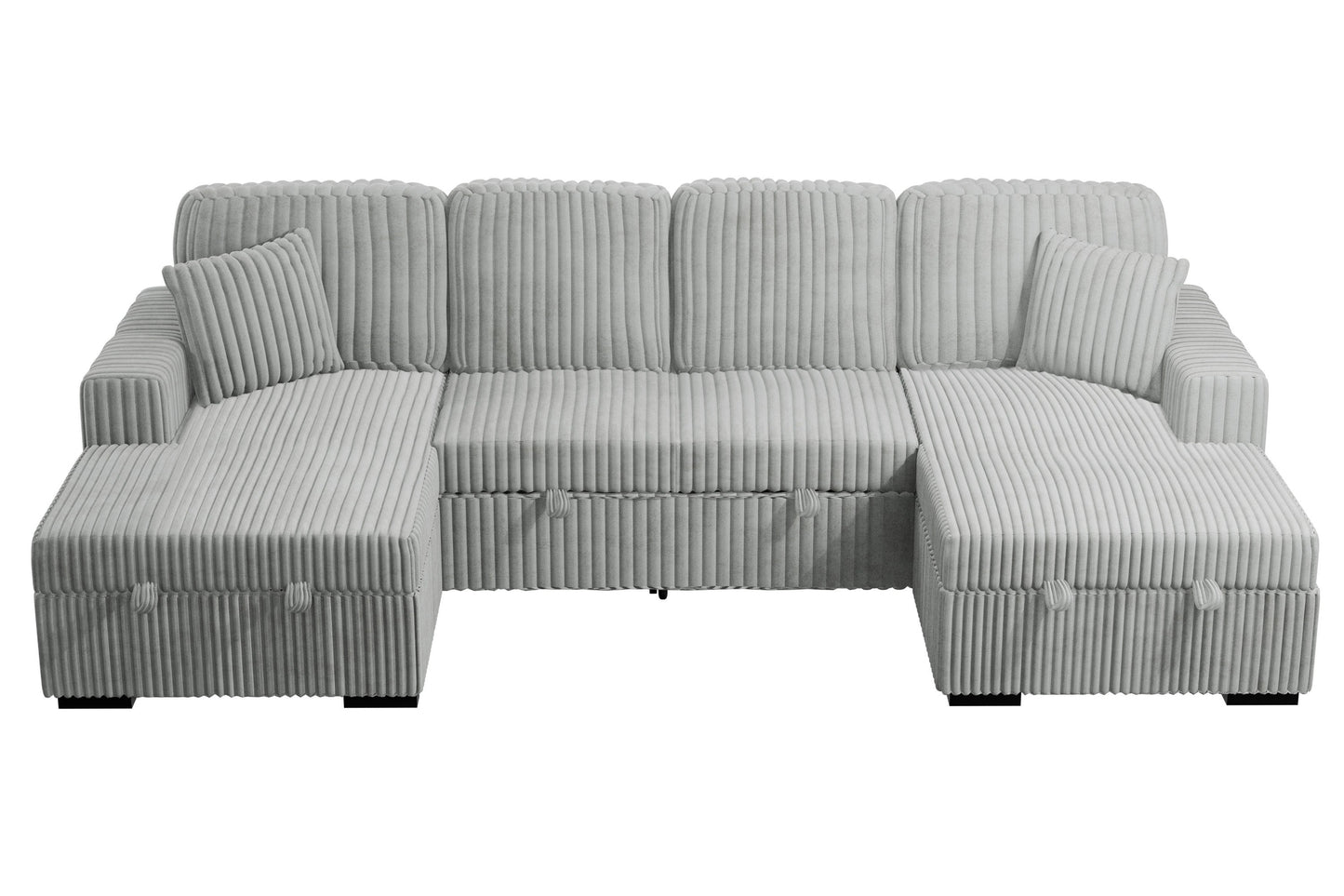 Ash corduroy convertible sectional sleeper sofa