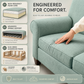 Augusta Sofa – Made in USA, Custom Fabric Options, 83" Classic Design - Leslie Robins Egg - Fabric (12)