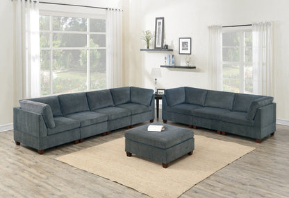 Garrick Grey Chenille Ottoman – Modular Ottoman