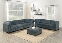 Garrick Grey Chenille Ottoman – Modular Ottoman