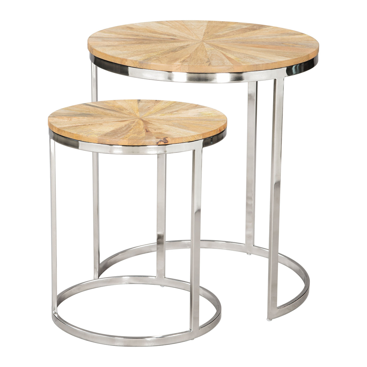 Bari Natural Nesting Table Set (2-Piece)