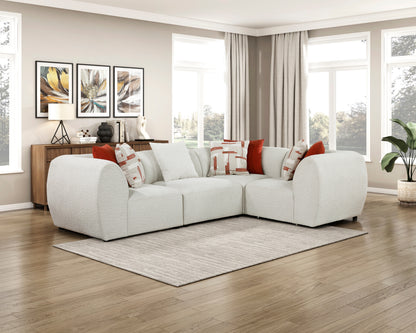Beaumont 4-Piece Modular Sectional Sofa – Beige Chenille Corner Set