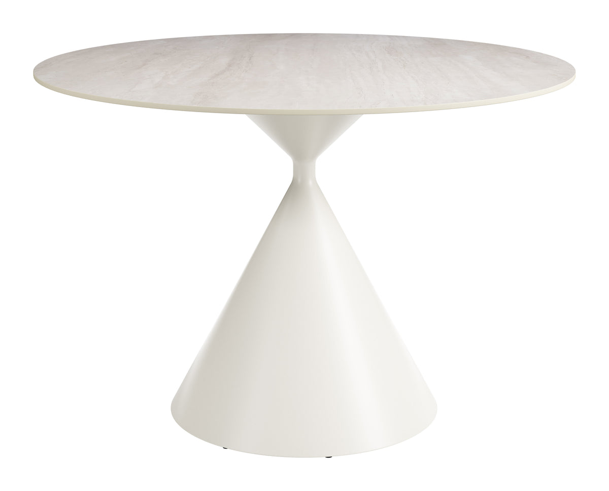 Plinn Light Beige & White Dining Table