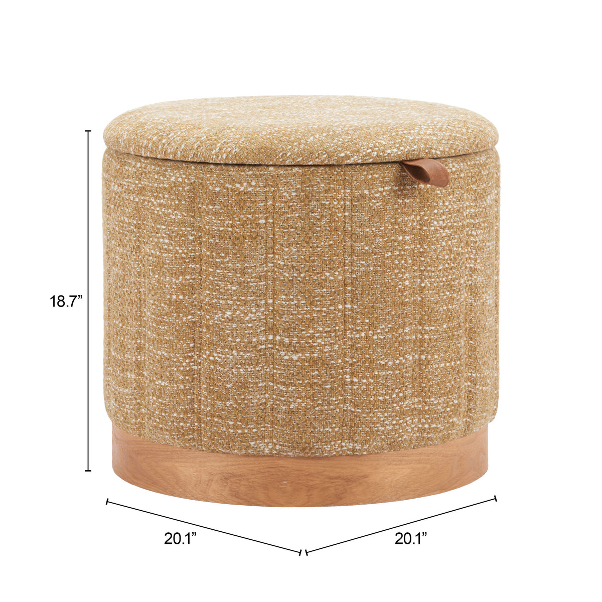 Fije Storage Ottoman in Oat Yellow