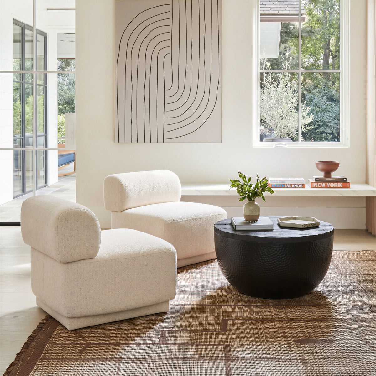 Anese Multigrain Beige Accent Chair