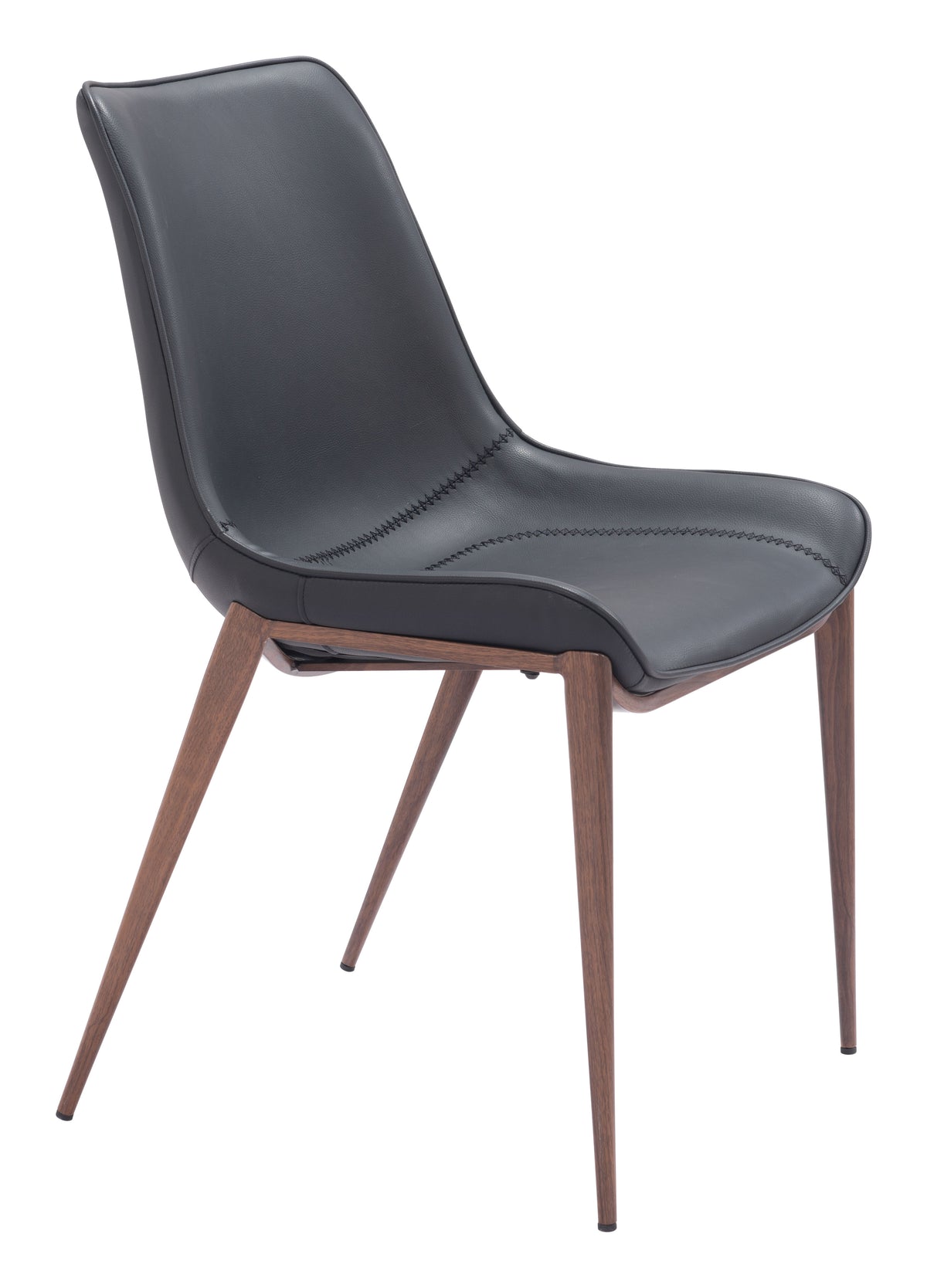 Magnus Dining Chair (Set of 2) in Black & Walnut