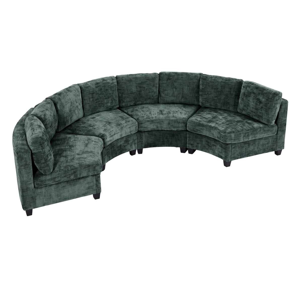 Kirwin Chenille Curved Modular Sectional Sofa – 8-Seat Semi-Circle Sectional - Green (8)