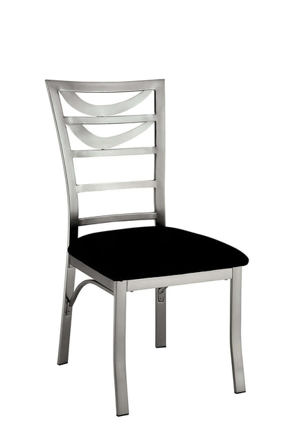 Delphine Metal Dining Chair Set – 39" Silver & Black Dining Chairs (Set of 2)