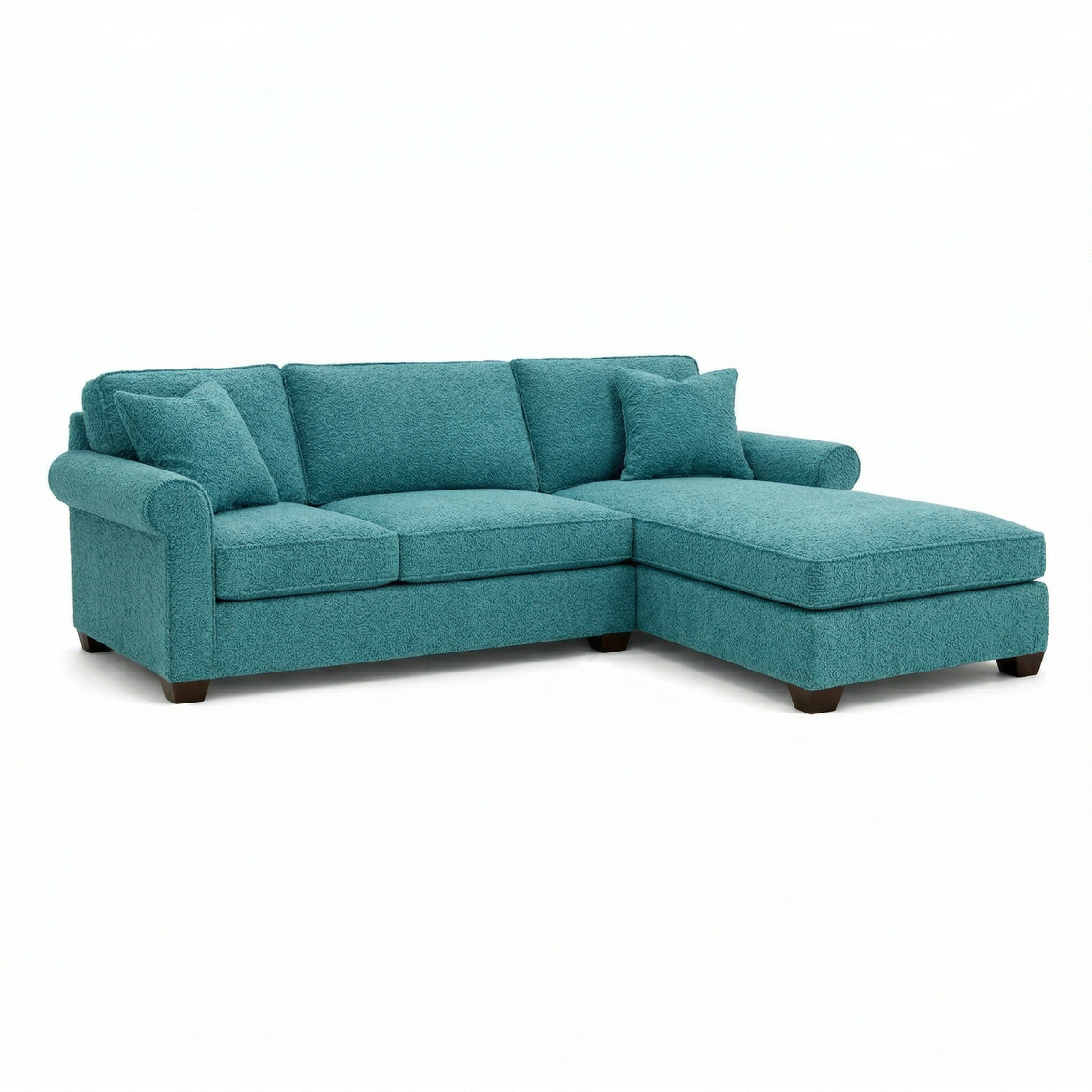 Irlanda Upholstered L-Shaped Sectional – 120" Made-in-USA Sectional Sofa - Hepburn Emerald - Fabric (8)