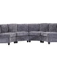 Rosalind Chenille Curved Modular Sectional – 4-Seat Sofa - Dark Gray (12)
