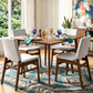 Teodora Dining Set in Gusto Light Gray Fabric