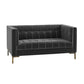 Isaac Stitch Tufted Velvet Loveseat 60" (2 Colors)
