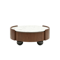 Felix Walnut Round Coffee Table – 35.4