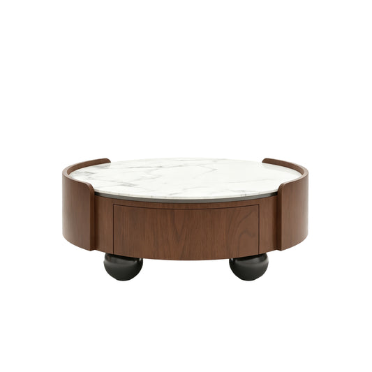 Felix Walnut Round Coffee Table