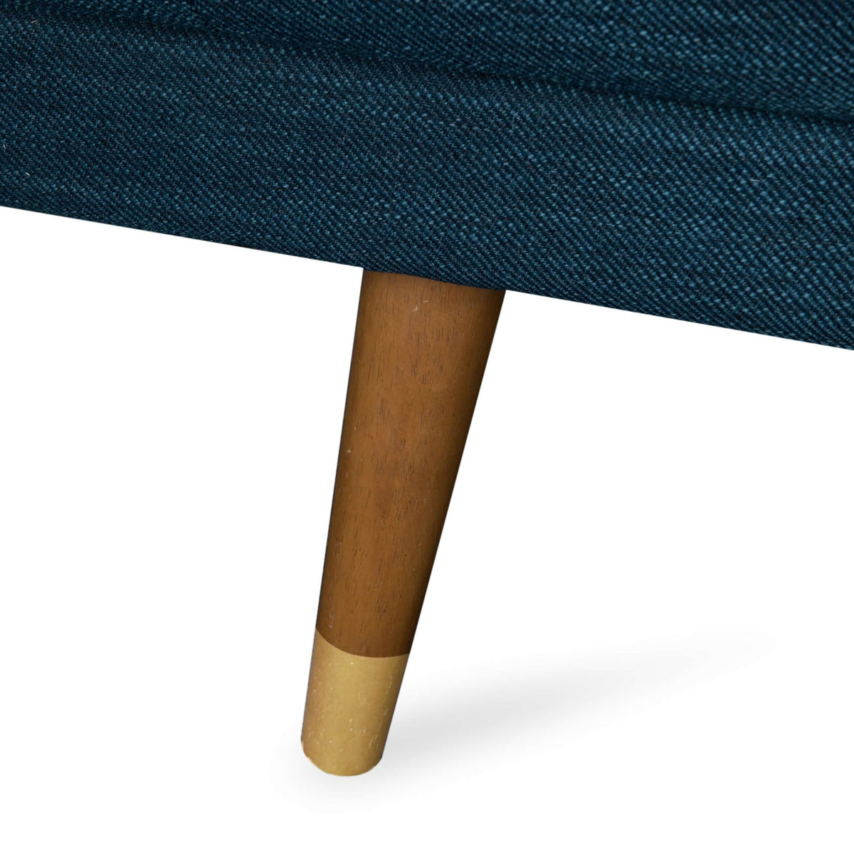 Close-up of the leg of the Modern Tufted Fabric Loveseat Sofa 72" – Compact 2-Seater Couch for Small Spaces.