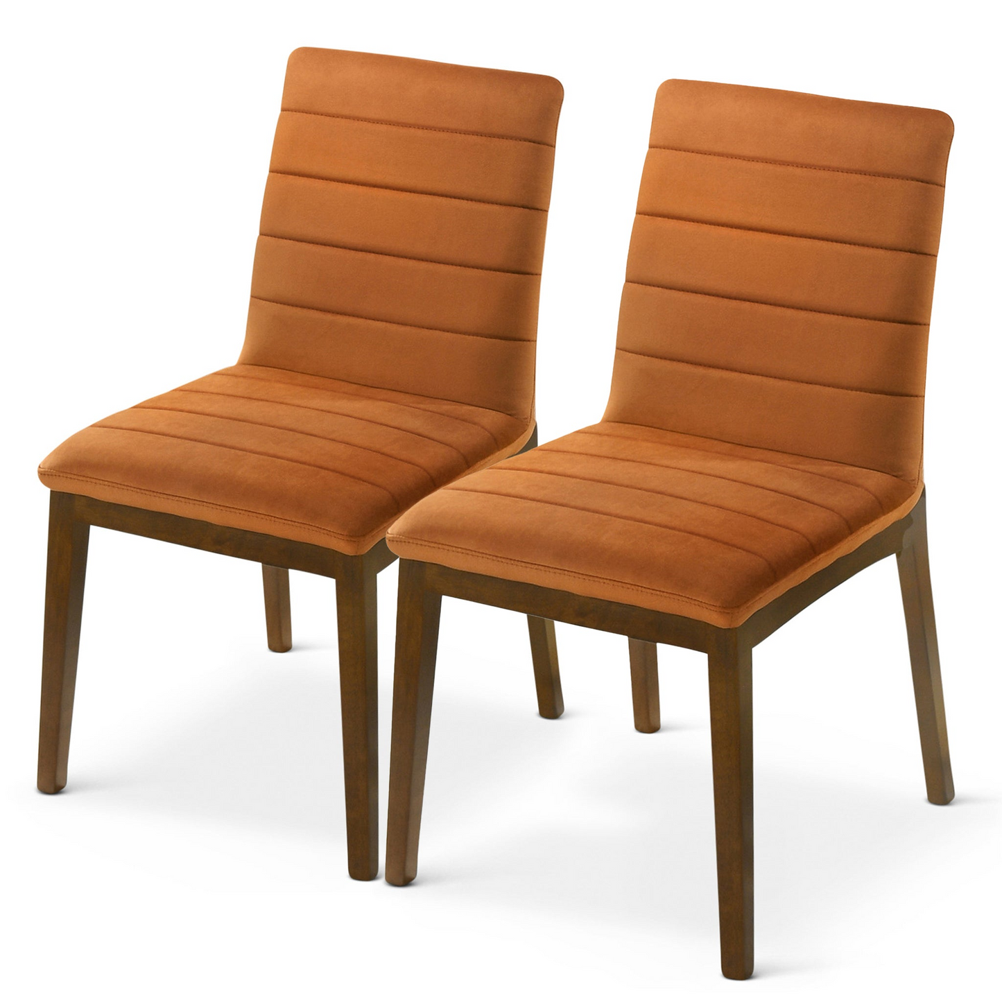 Ines Burnt Orange Dining Chairs – 35.8" Mid-Century Upholstered Chair (Set of 2)