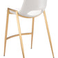 Desi Counter Stool (Set of 2) in White & Gold