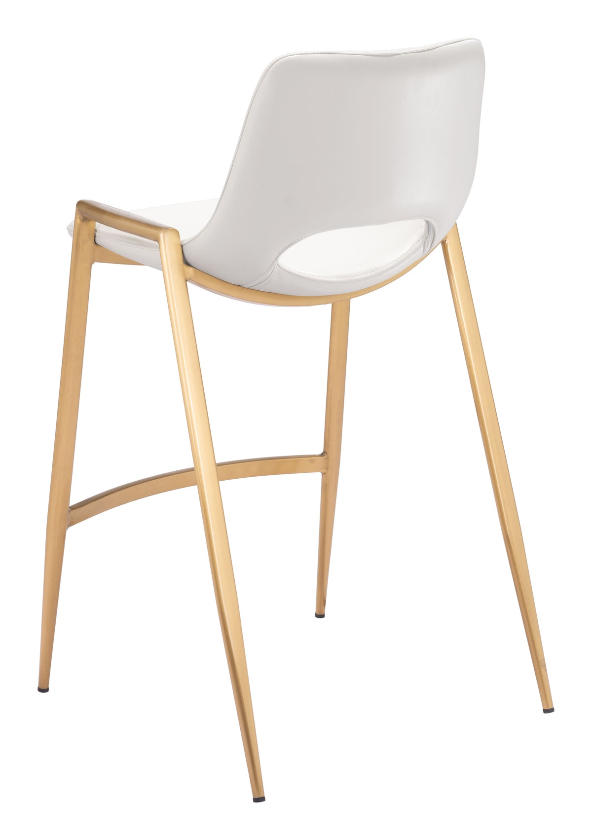 Desi Counter Stool (Set of 2) in White & Gold
