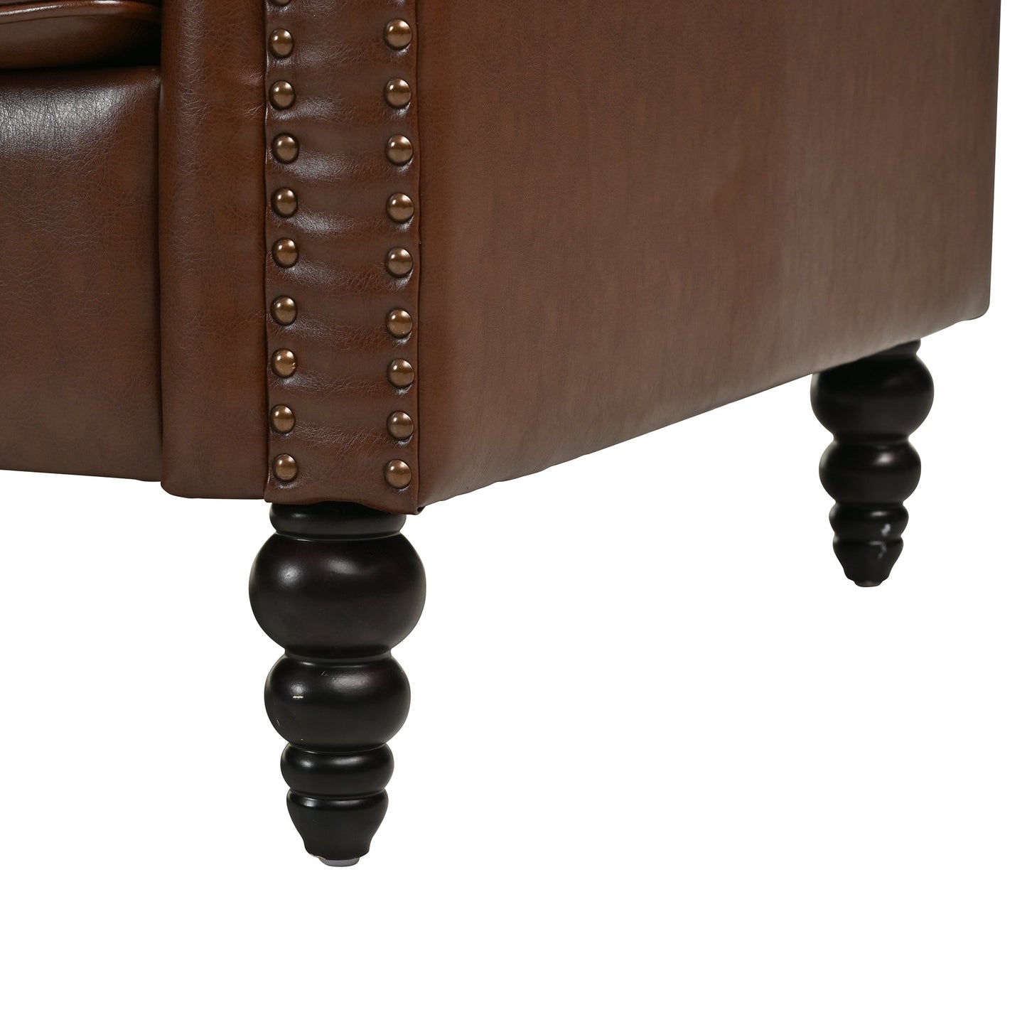 Calder Faux Leather Sectional – 85" L-Shaped 4-Seater with Storage Ottoman (2 Colors)