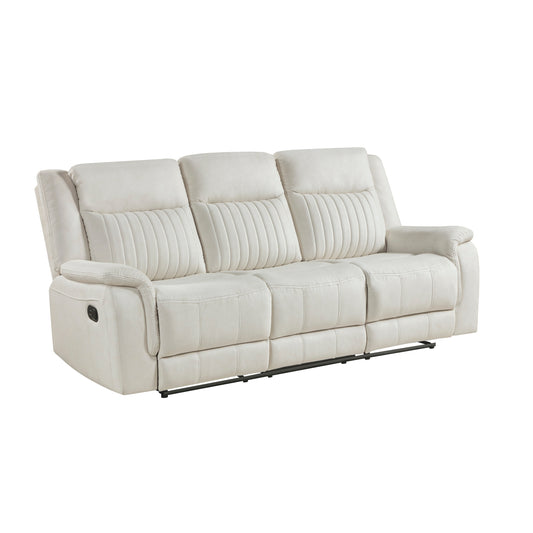 Leighton Beige Microfiber Reclining Sofa
