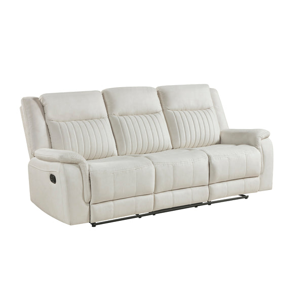 Leighton Beige Microfiber Reclining Sofa – 86