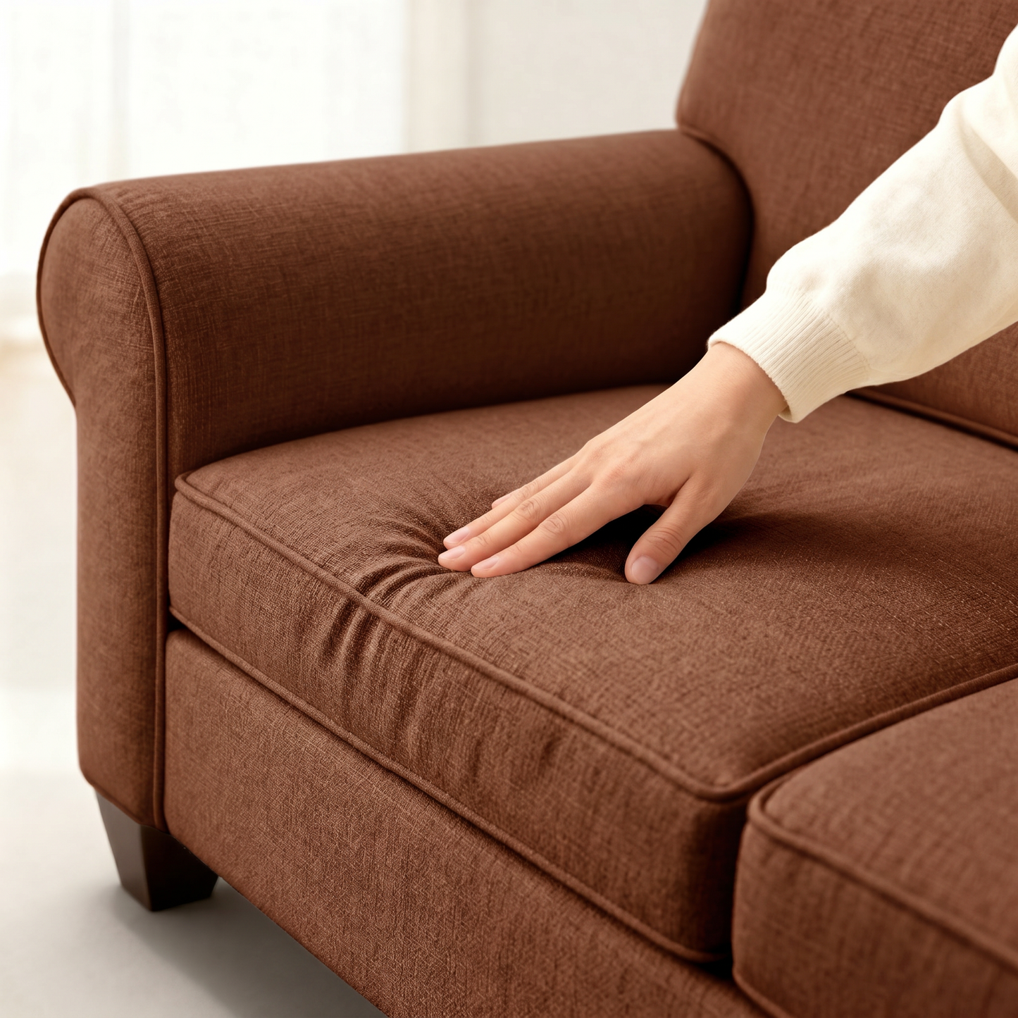 Augusta Sofa – Made in USA, Custom Fabric Options, 83" Classic Design - Insight Russet - Fabric (11)