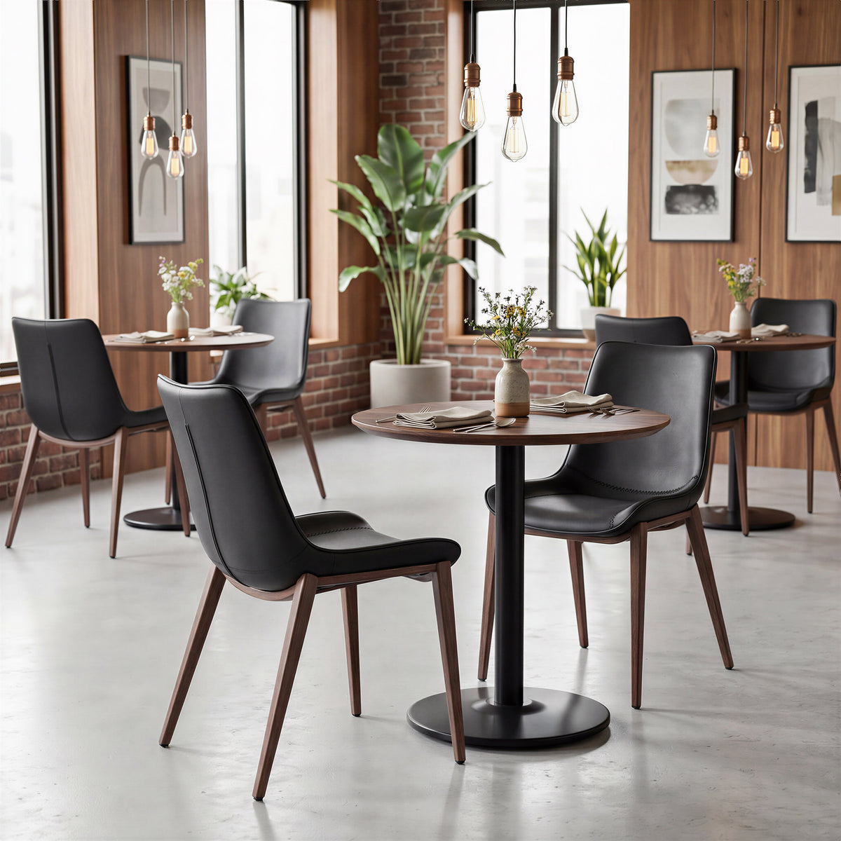 Magnus Dining Chair (Set of 2) in Black & Walnut