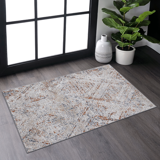 2X3 Beige /Geometric Non-Shedding Living Room Bedroom Dining Home Office Stylish and Stain Resistant Area Rug