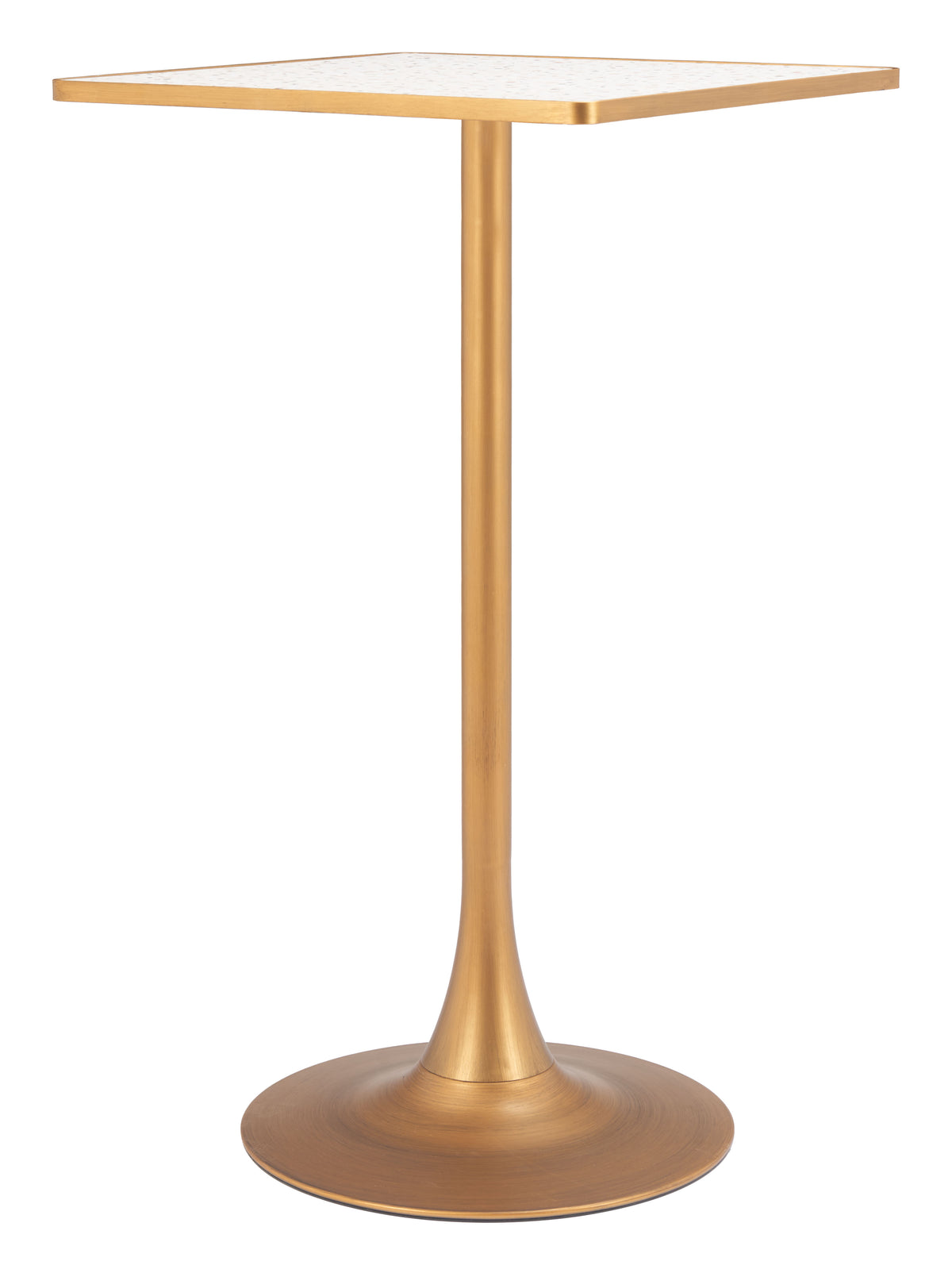 Spot Bar Table in Beige & Gold