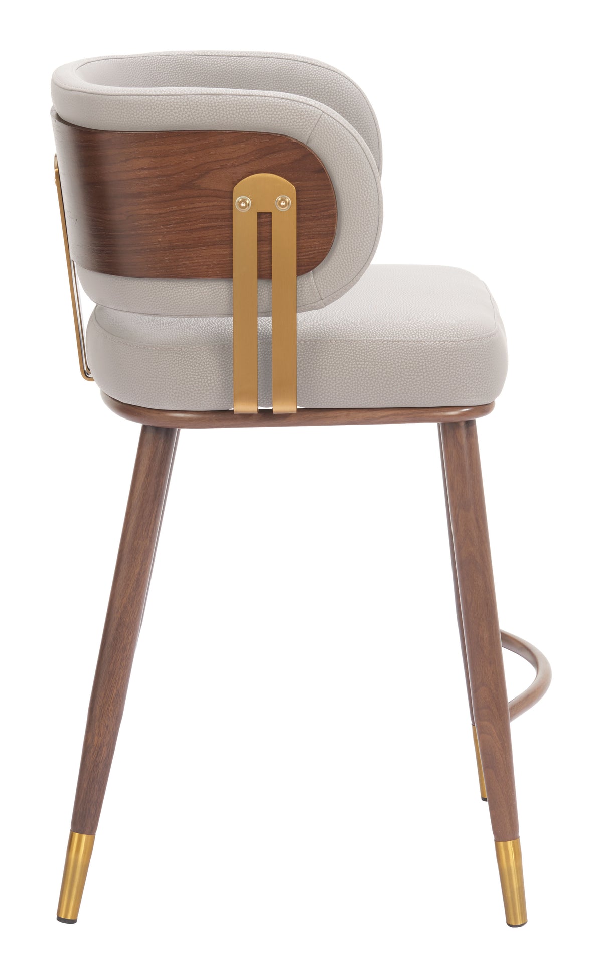 Brew Beige & Walnut Counter Stool
