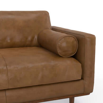 Morrison MCM Genuine Leather Sectional Chaise Sofa 102" – Modern Leather Chaise Sectional (2 Colors) close-up image.
