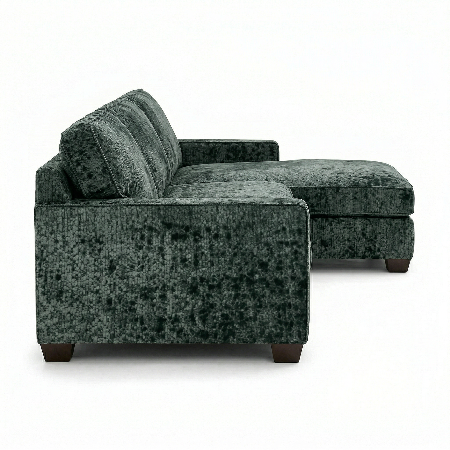 Clifford L-Shaped Sectional Sofa – Made in USA, 9 Fabric Options - Green Velvet Antique Charcoal (6)