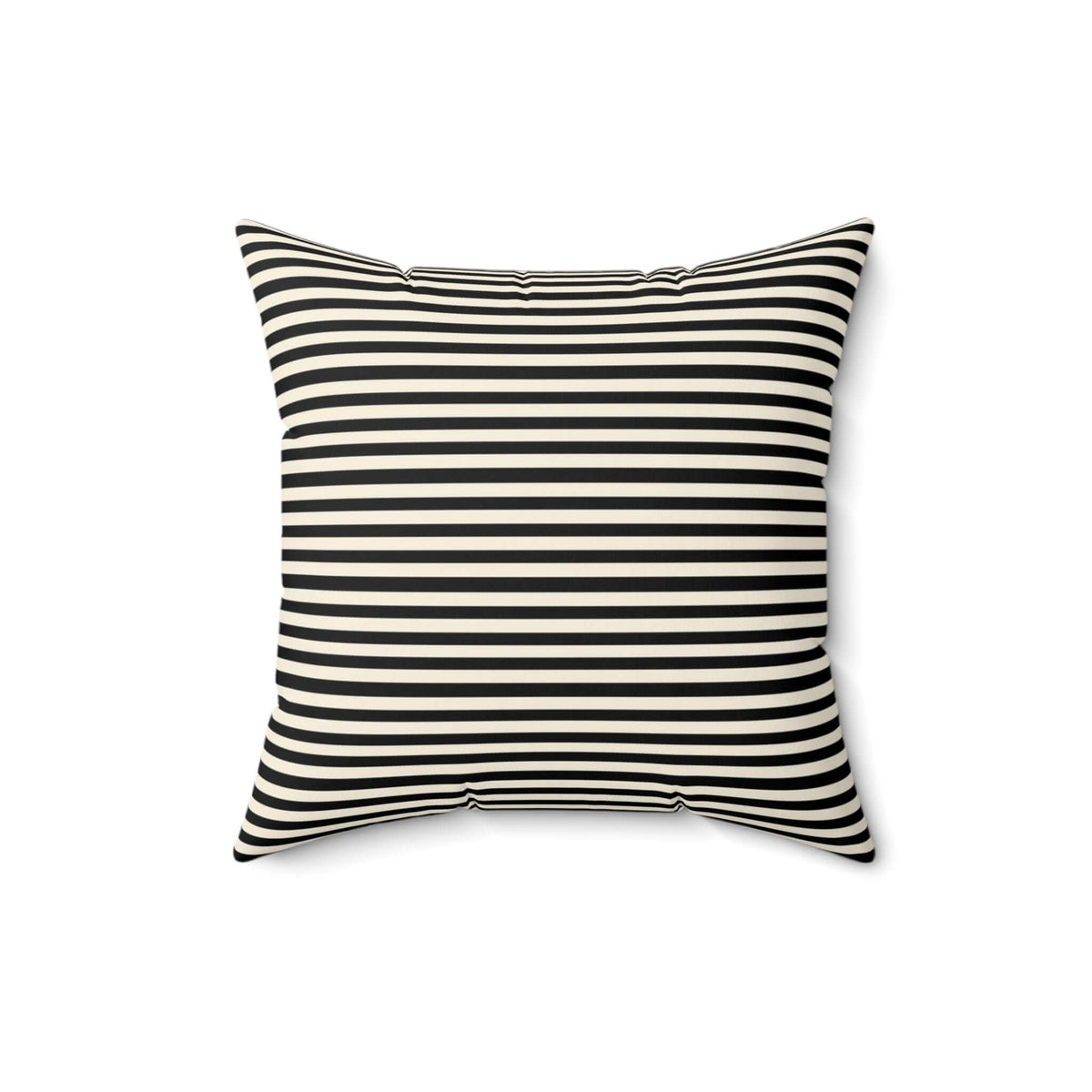 Spun Polyester Square Pillow - Stripped Black & Beige - Revel Sofa 