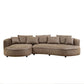 Modern Curved Faux Leather Chaise Sofa Sectional 128" (3 Colors)