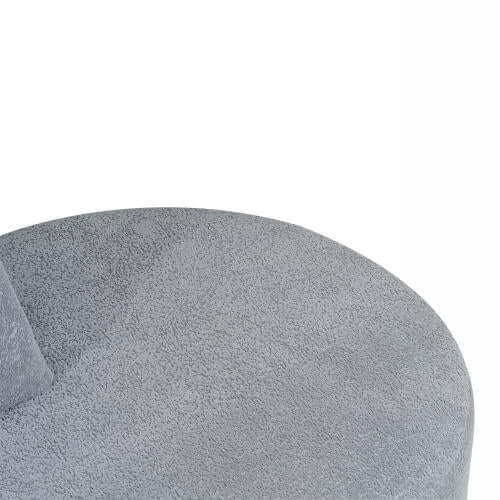 Modern Low Profile Modular Curved Foam Sofa 116' (4 Colors) in soft gray fabric close-up