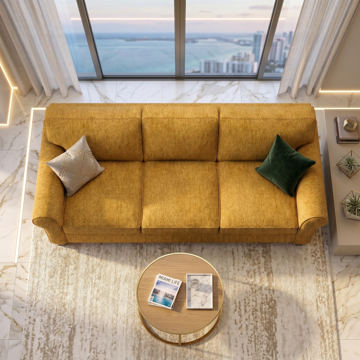 Augusta Sofa – Made in USA, Custom Fabric Options, 83" Classic Design - Hepburn Chai Tea - Fabric (2)