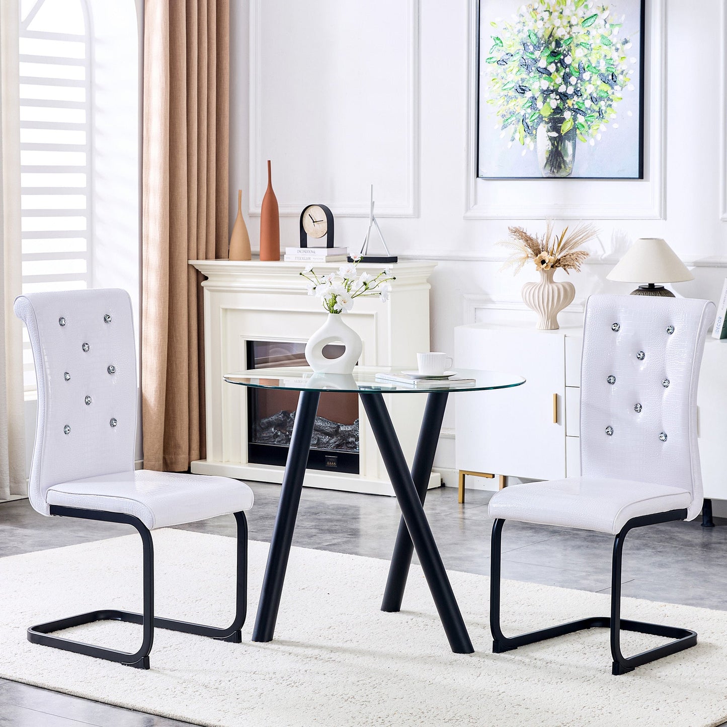 Kinsey White, Black Legs, Set of 2