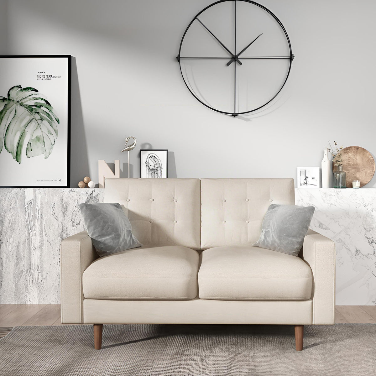 Noemi Tufted Fabric Sofa