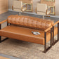 Ludlow Button-Tufted Faux Leather Bench Set