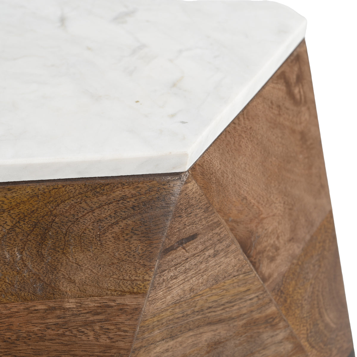 Bisel White & Walnut Side Table